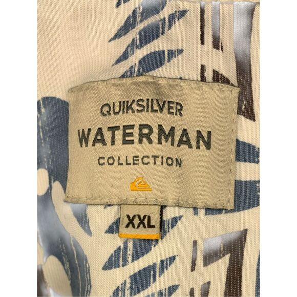 Quiksilver Waterman Men's XXL Comfort Fit Blue Polynesian SS Button up - Picture 3 of 5